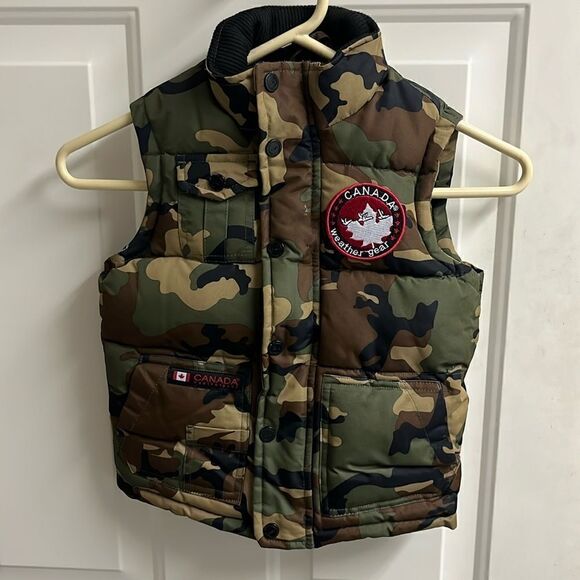 Canada Weather Gear Green Camo Toddler Sleeveless Maintains Warmth Vest- Size 4 - Picture 1 of 16